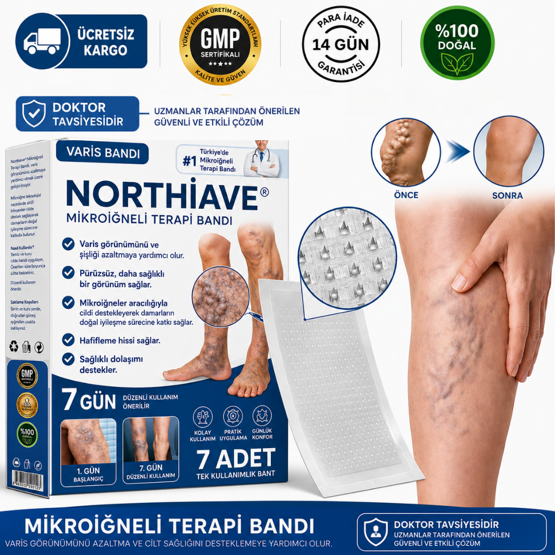 NORTHİAVE® DAMAR RAHATLATICI MİKROİĞNELİ TERAPİ BANDI